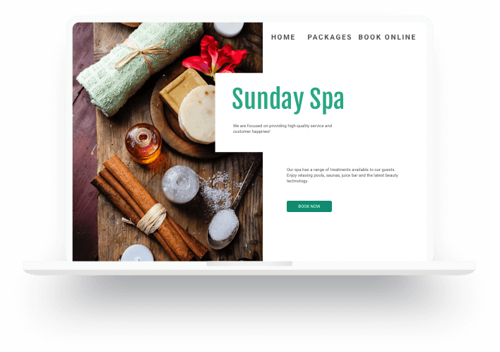 Un buon esempio di un sito web di una spa creato con Jimdo.
