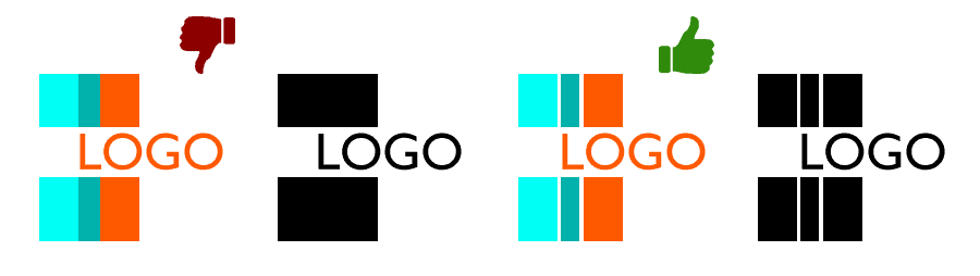 Make sure your logo looks good in one color.