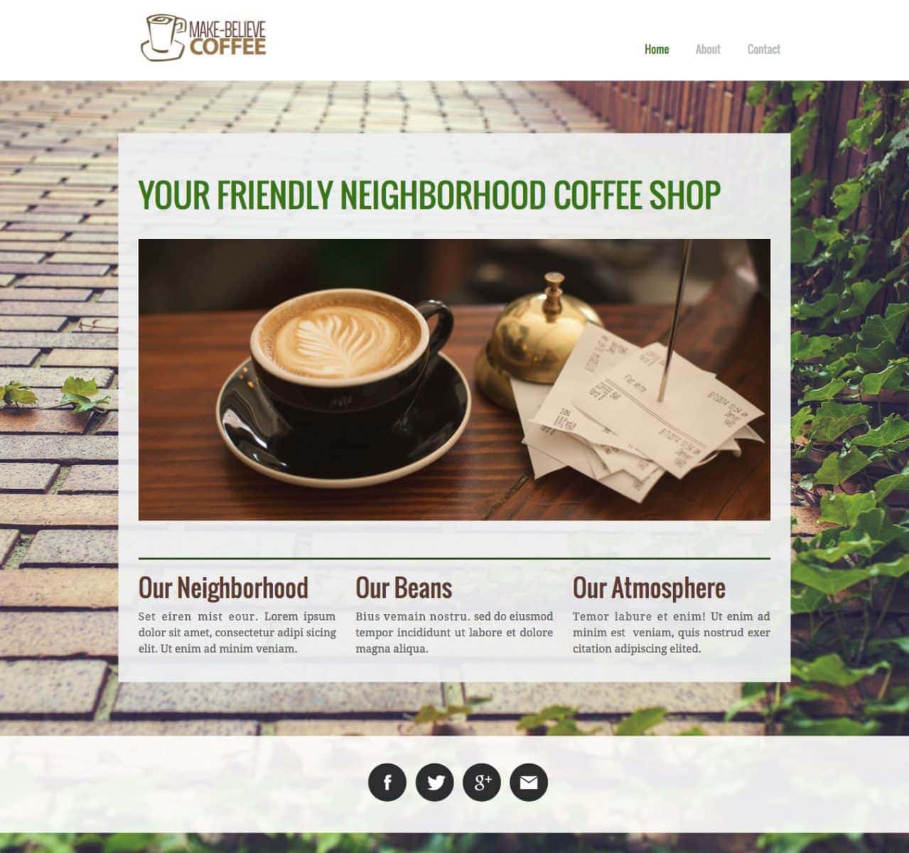 Malaga may be my favorite of the new Jimdo templates right now and it features a fixed navigation bar.