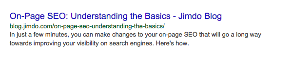 Example of a title tag