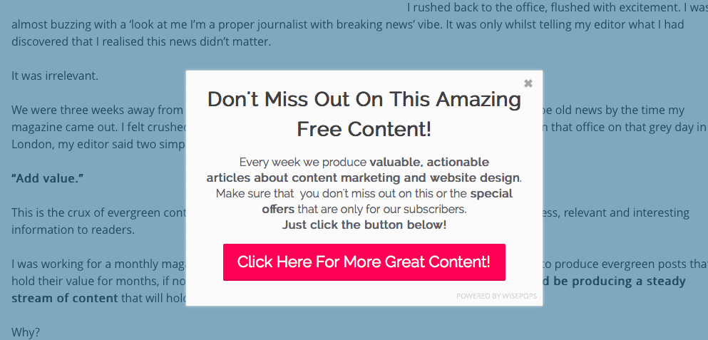 Blog Call to Action Example