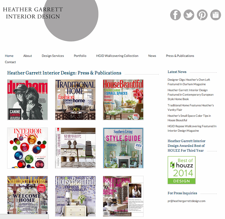 Heather Garrett website inspiration