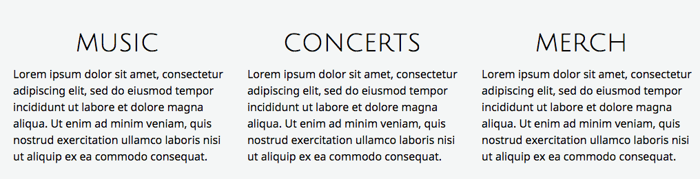 Example of website without icons