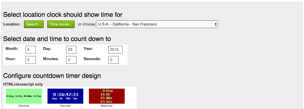 Here's an example of a countdown widget that you can add to a wedding website