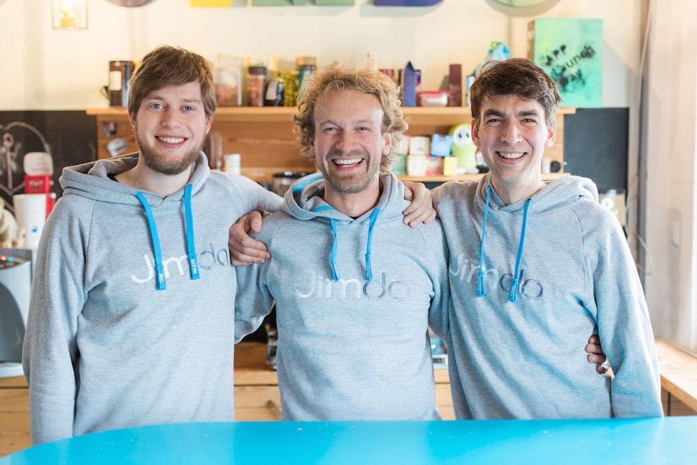 Jimdo's founders Christian Springub, Fridtjof Detzner, and Matthias Henze.