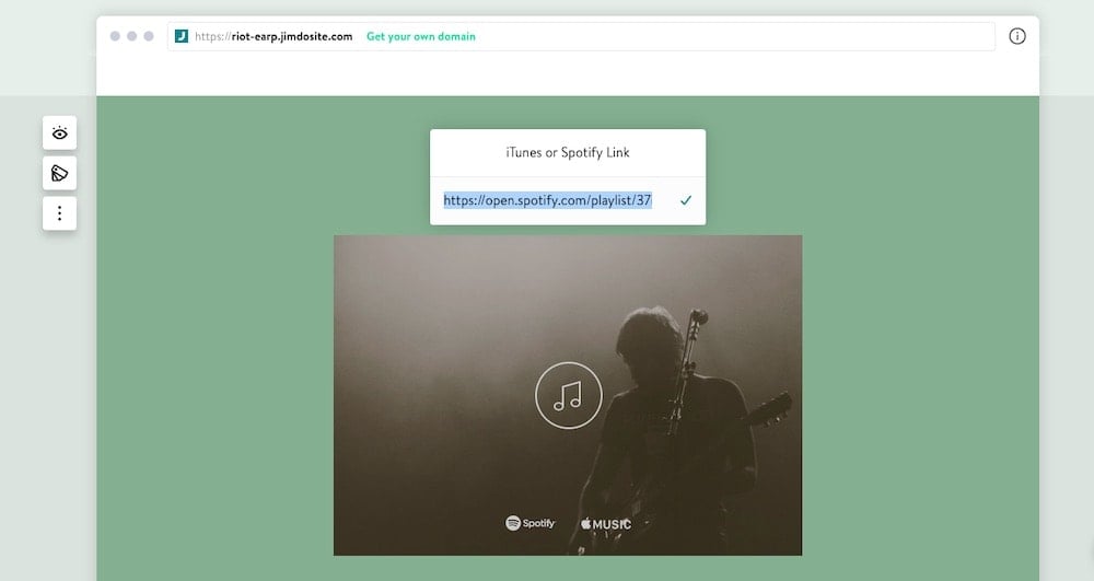 How to share a spotify playlist on a Jimdo website