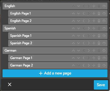 Jimdo multilingual navigation