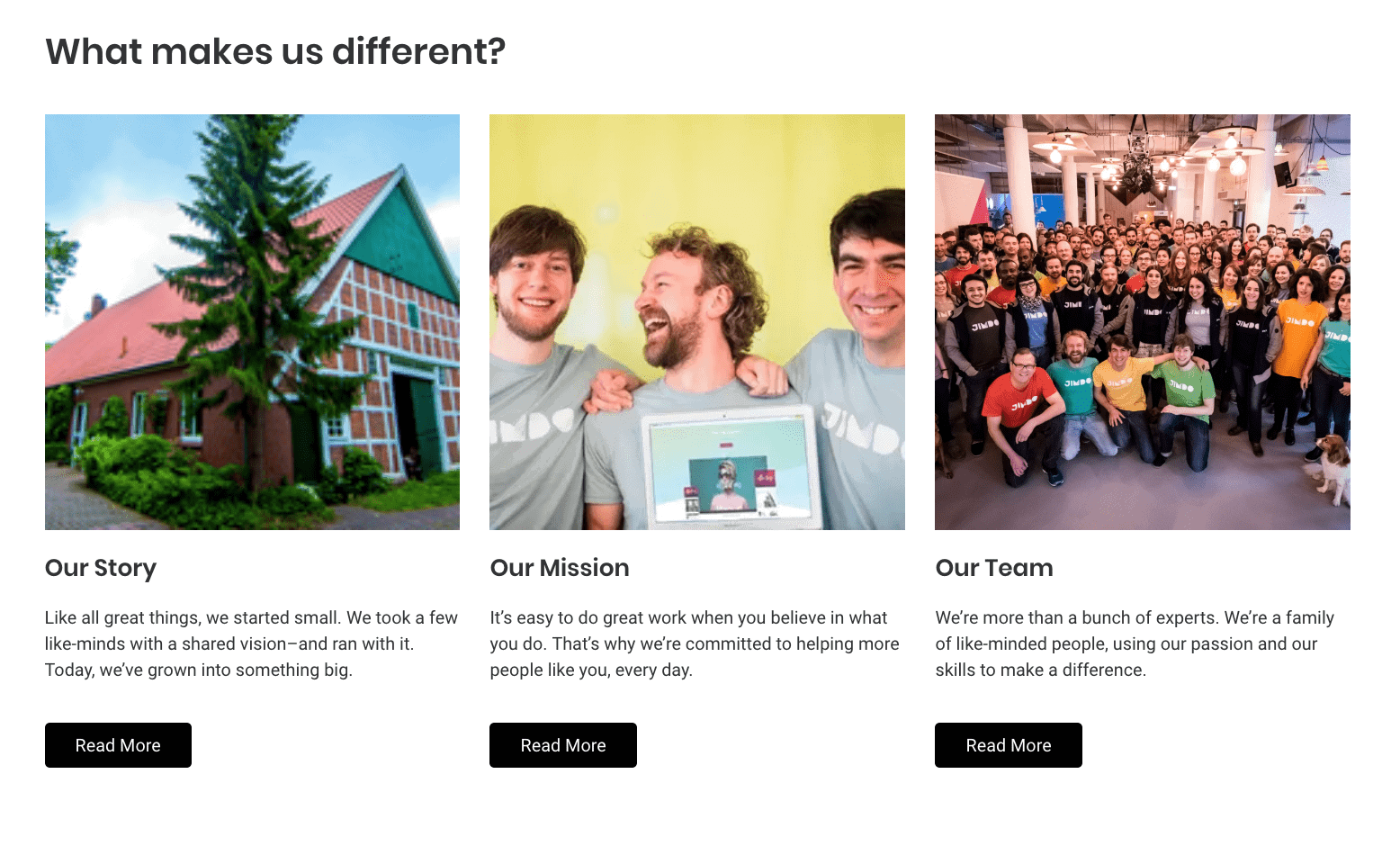 Example of an About page