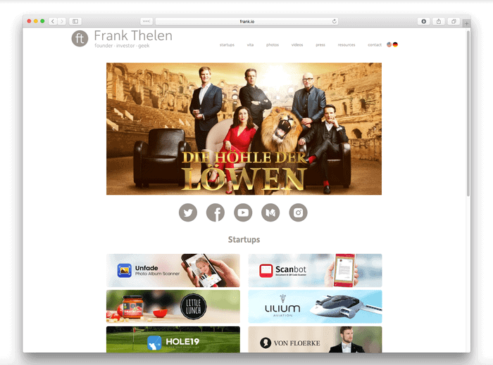 Frank Thelen Website