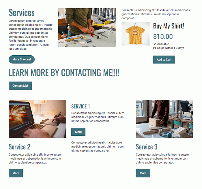 An example of a confusing web page with poor visual hierarchy.