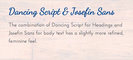 Dancing Script & Josefin Sans