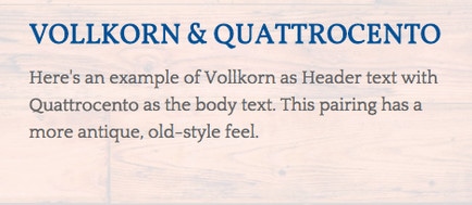 Vollkorn & Quattrocento