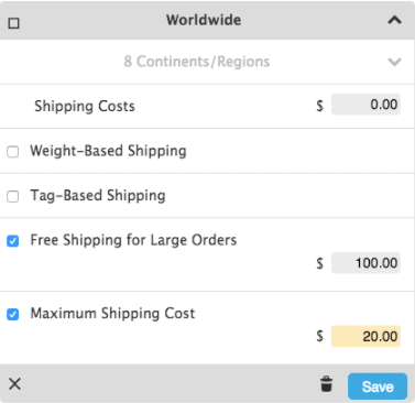 Add free shipping and a maximum shipping cost on your website