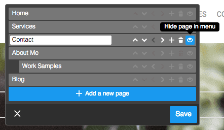 hide page in navigation