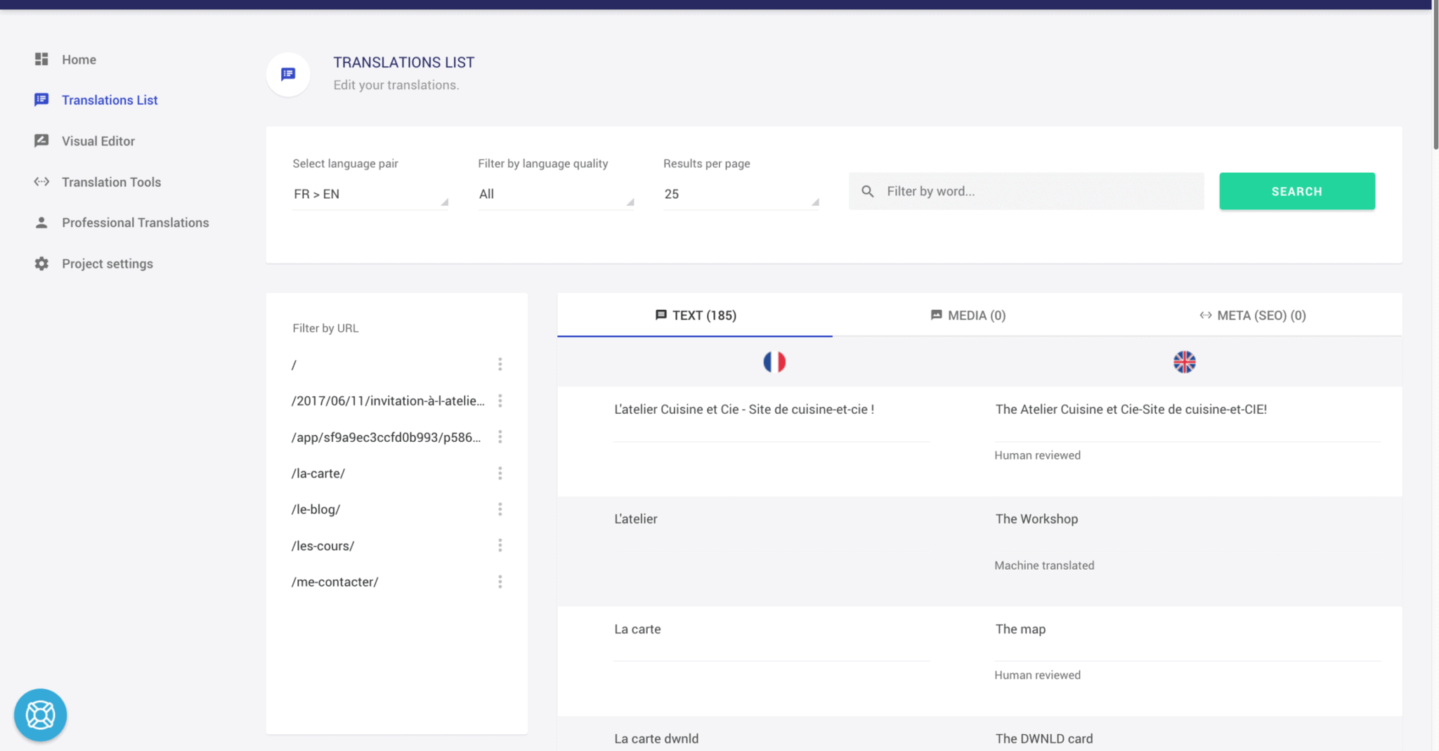 Weglot strings for translation