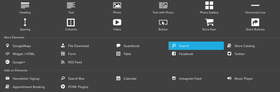 search bar for website