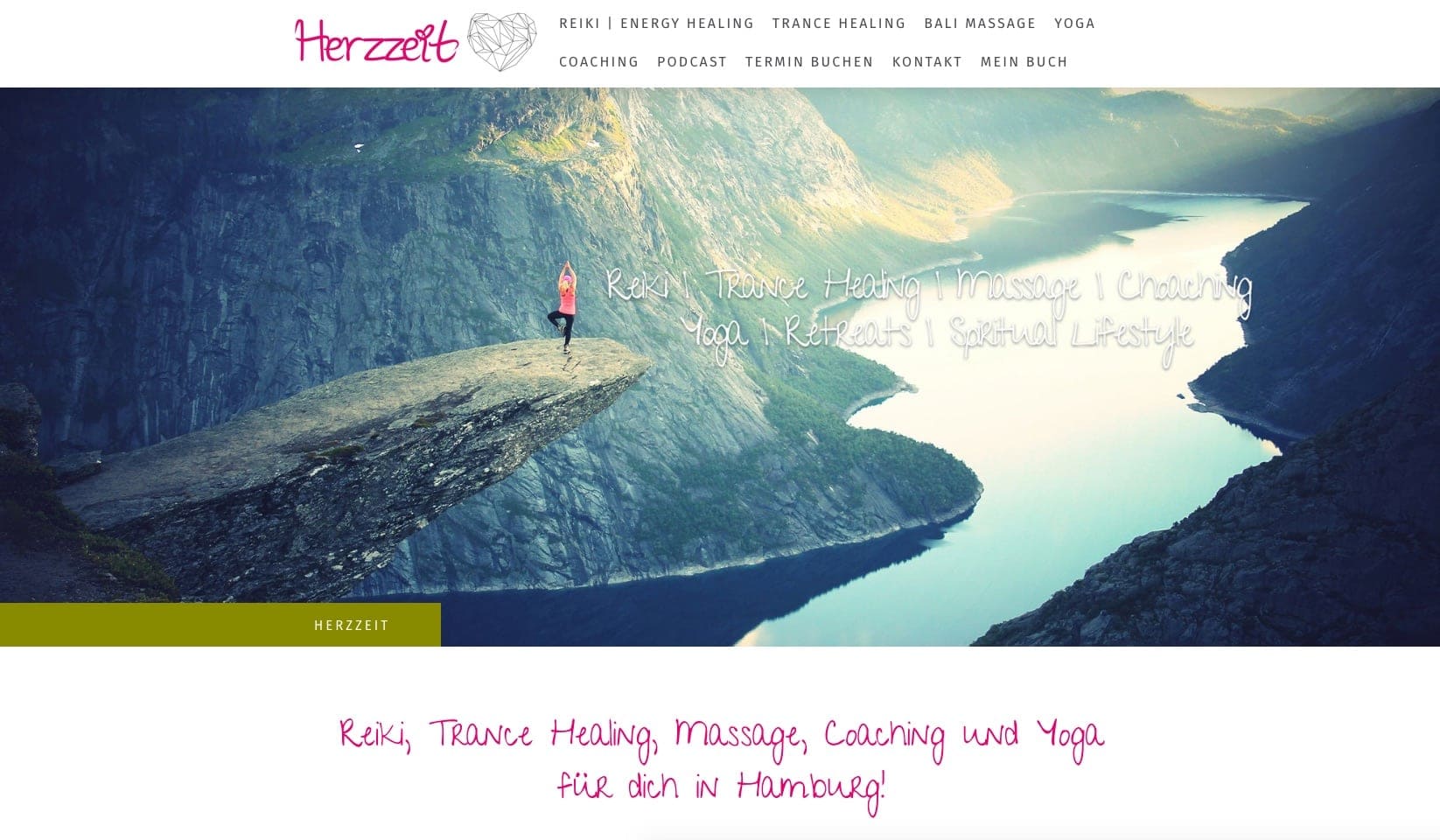 Yoga website created with Jimdo