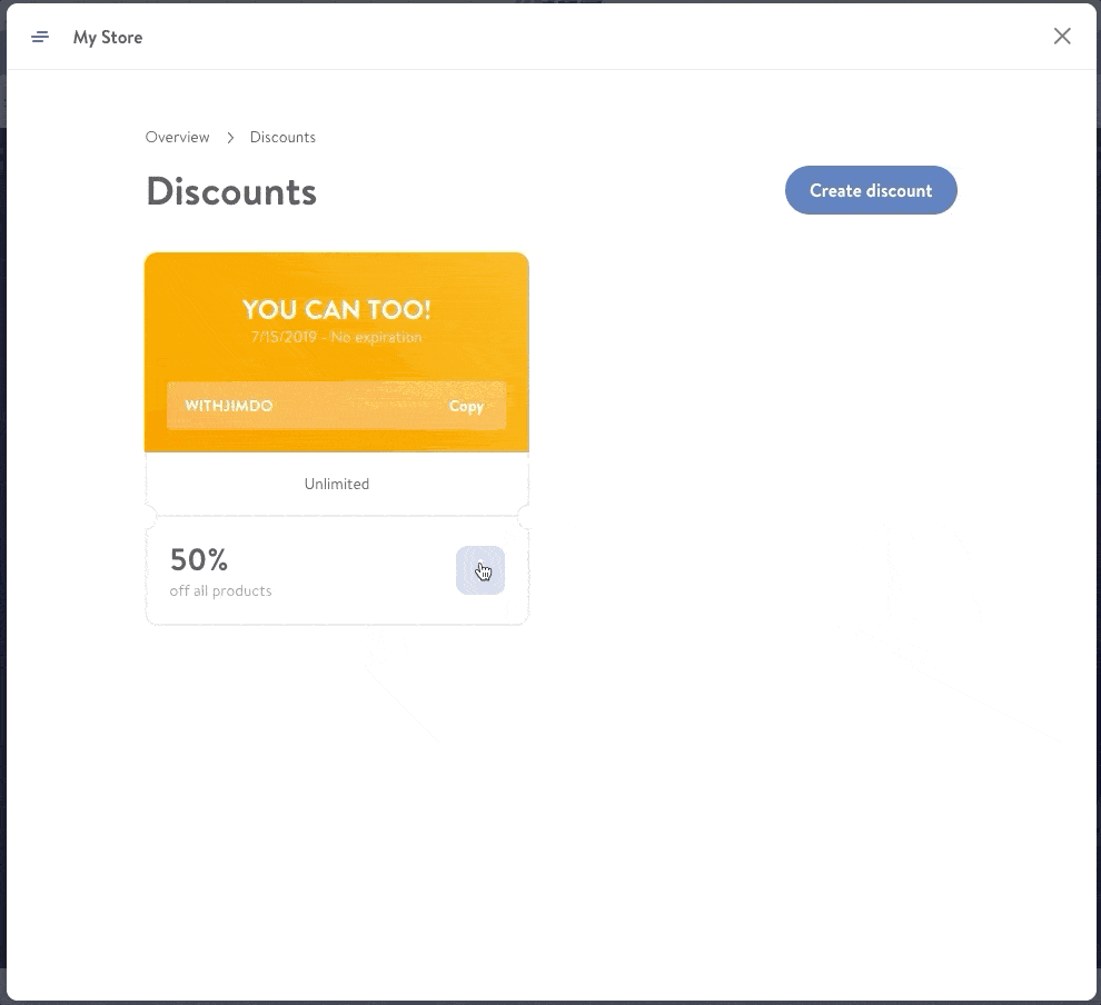 How to create a discount code in your Jimdo online store.