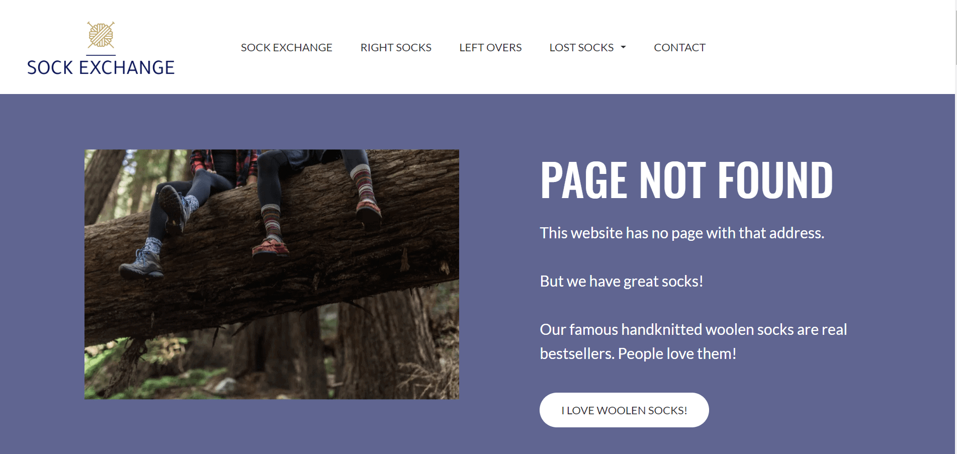 Example 404 page suggesting content
