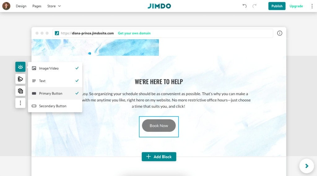 How to add a CTA button to your Jimdo website.