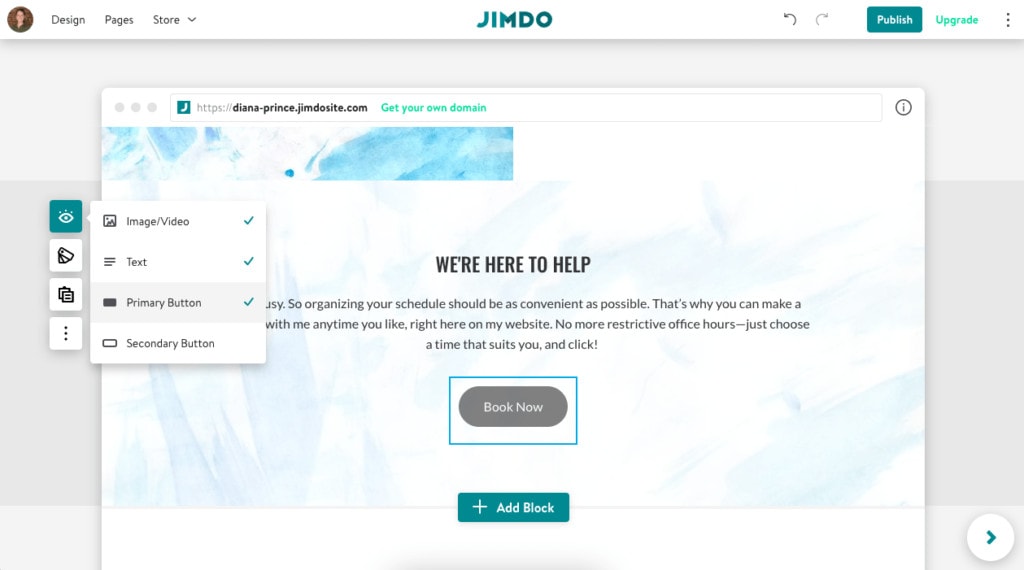 How to add a CTA button to your Jimdo website.