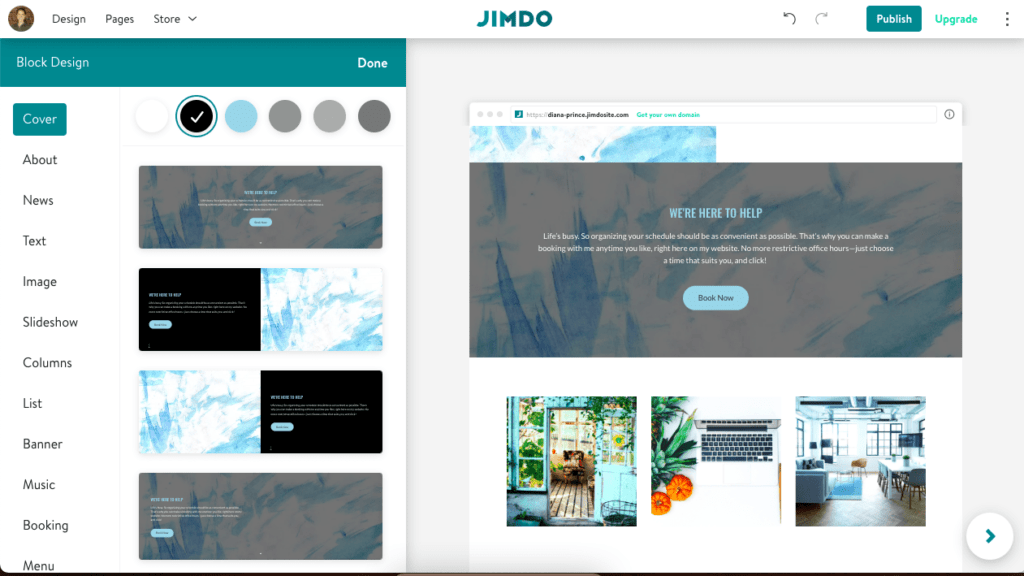 How to change the style of a button on your Jimdo website