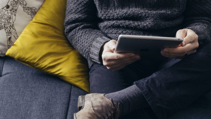 A man using a tablet