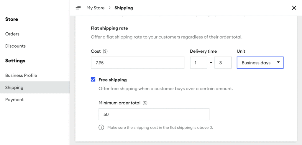 How to set free shipping in your Jimdo online store. 