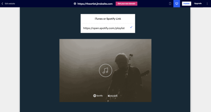 How to embed a Playlist on a Jimdo Website