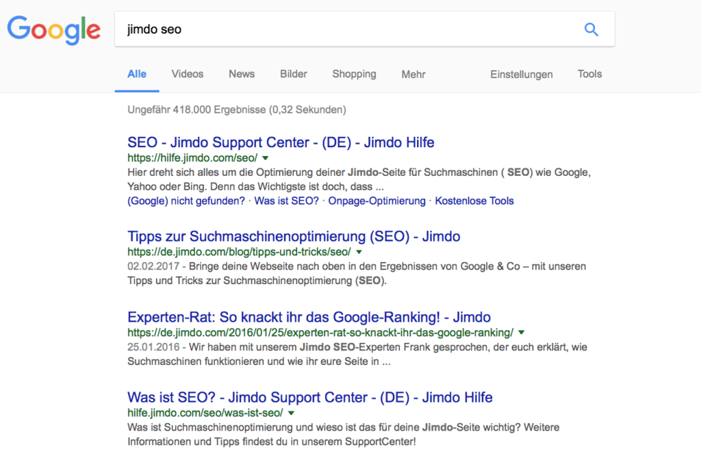 Jimdo SEO google