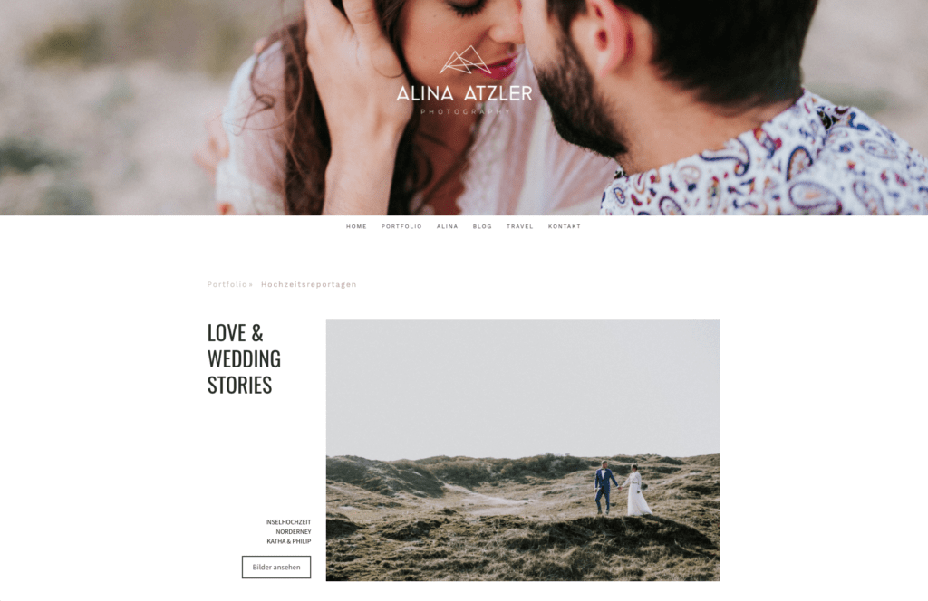Website von Alina Atzler Photography