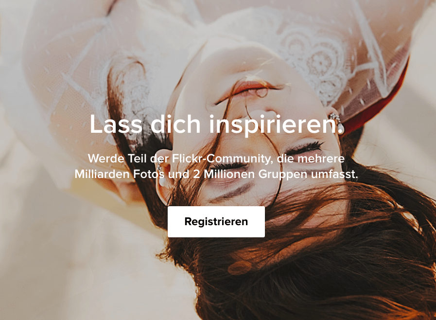 Website von Flickr mit Button