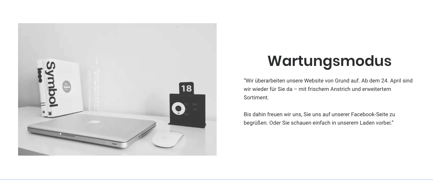 Beispieltext für einen Wartungsmodus