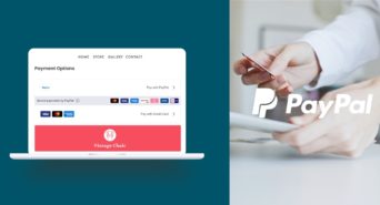 Opción de pago mediante PayPal en una tienda online hecha con Jimdo.