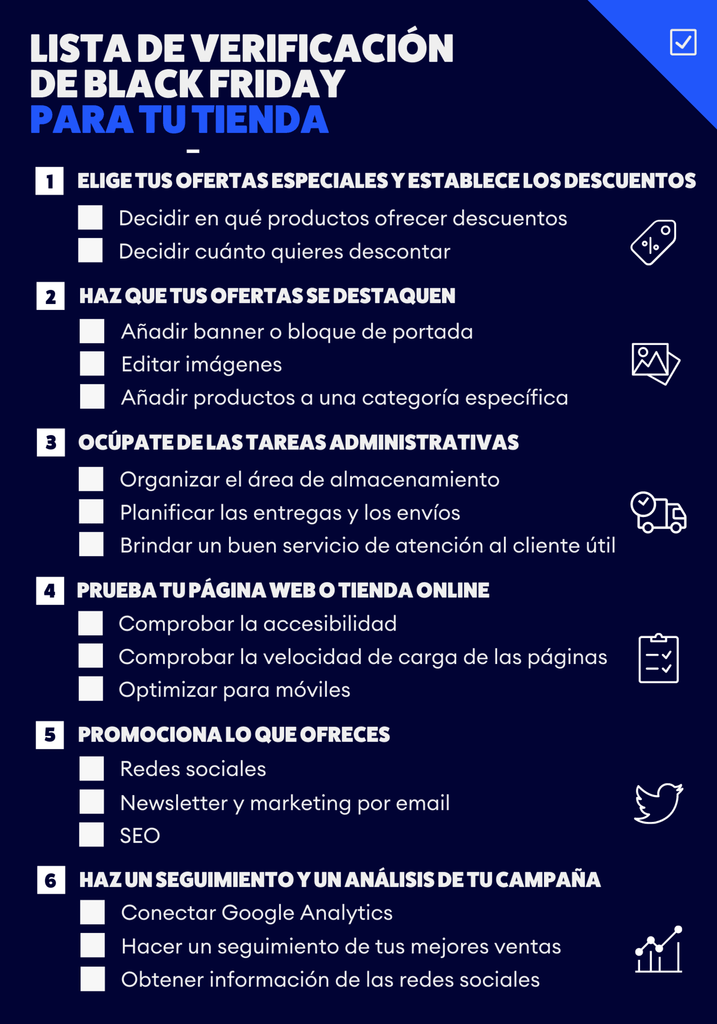 Lista de verificación de Black Friday para tu tienda
