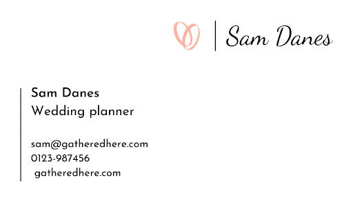 Exemple de carte de visite de wedding planner