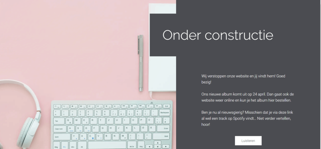 Voorbeeld onder constructie pagina