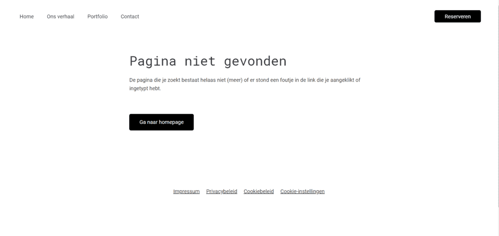 standaard 404 pagina in Jimdo Dolphin