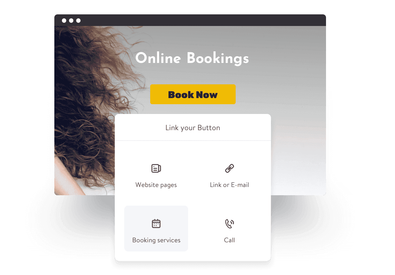 A screenshot of how to add a booking block to your Jimdo website