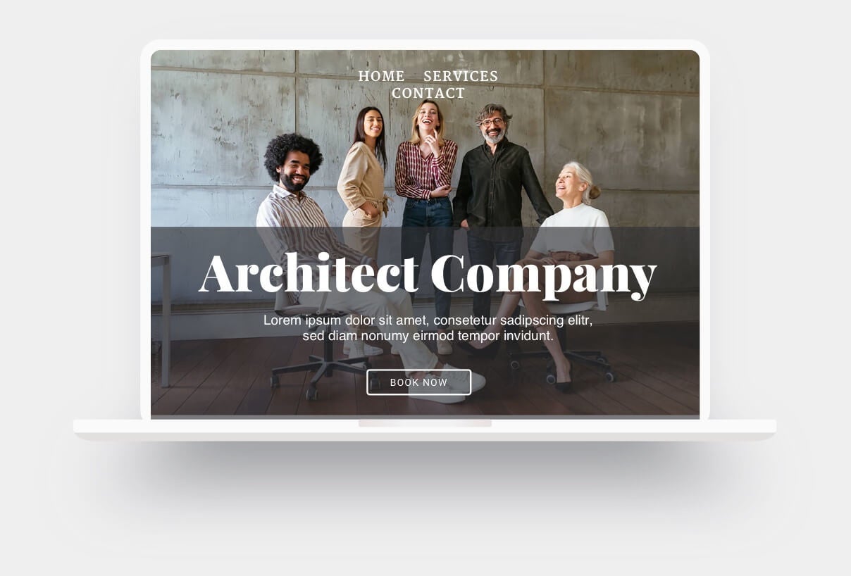 Example of an architectural firm’s website built with Jimdo
