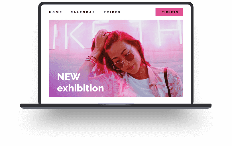 Exemple d'un site Web de vernissage créé avec Jimdo.