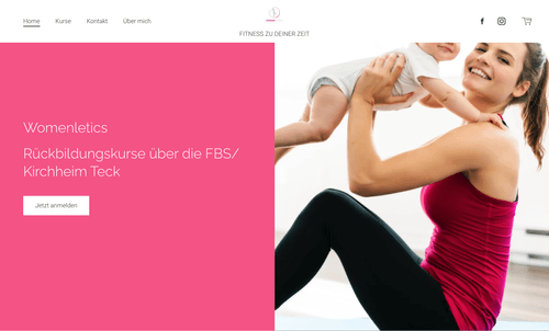 Ein gutes Beispiel für die Website eines Fitness-Business