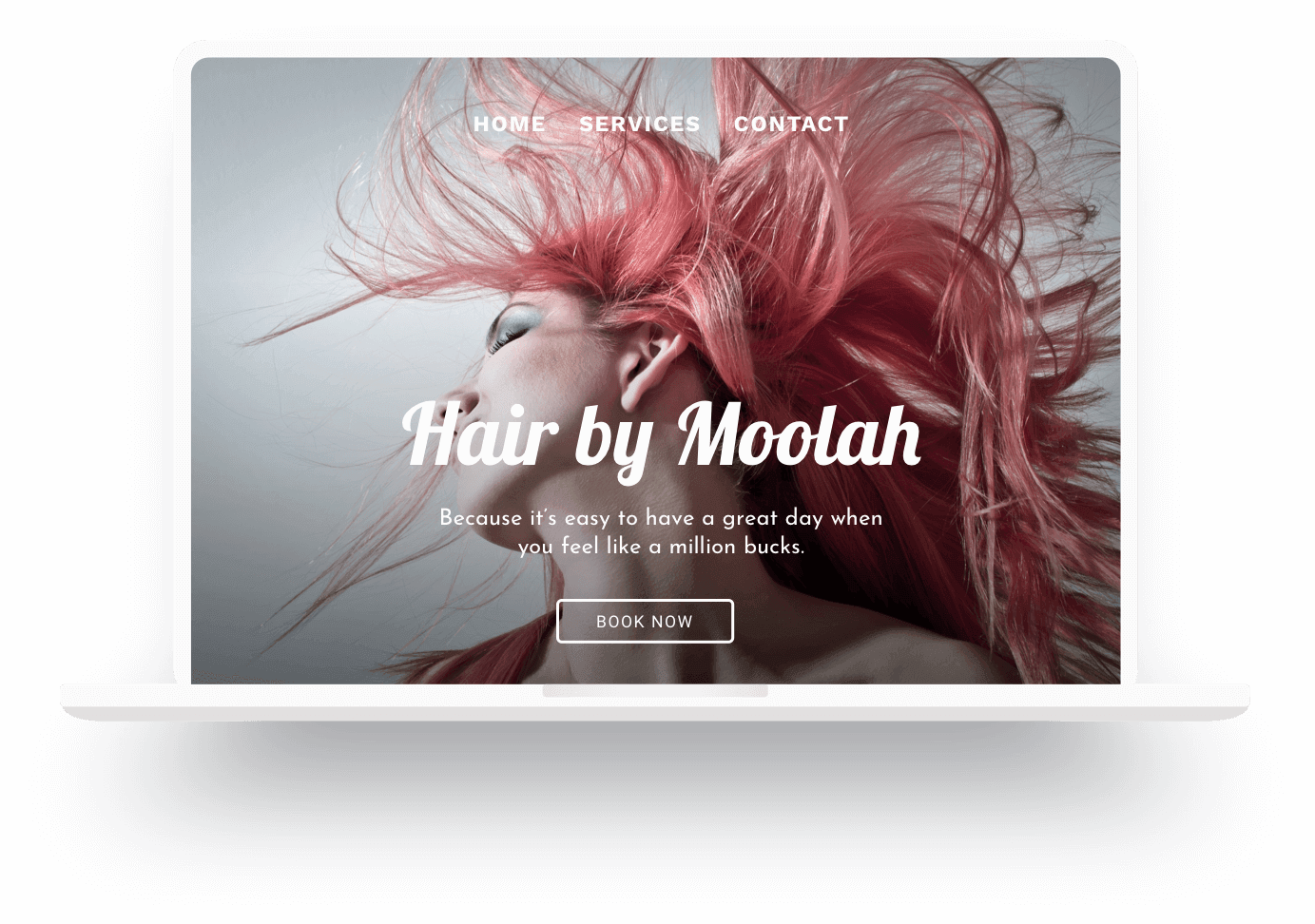 Example of a hair salon website made with Jimdo