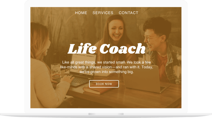 Ejemplo de una página web de coaching donde los clientes pueden reservar una cita online con su coach.