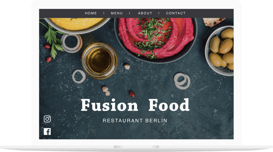 Un ejemplo de una página web de cocina fusión en la que los clientes pueden hacer una reserva online en el restaurante.