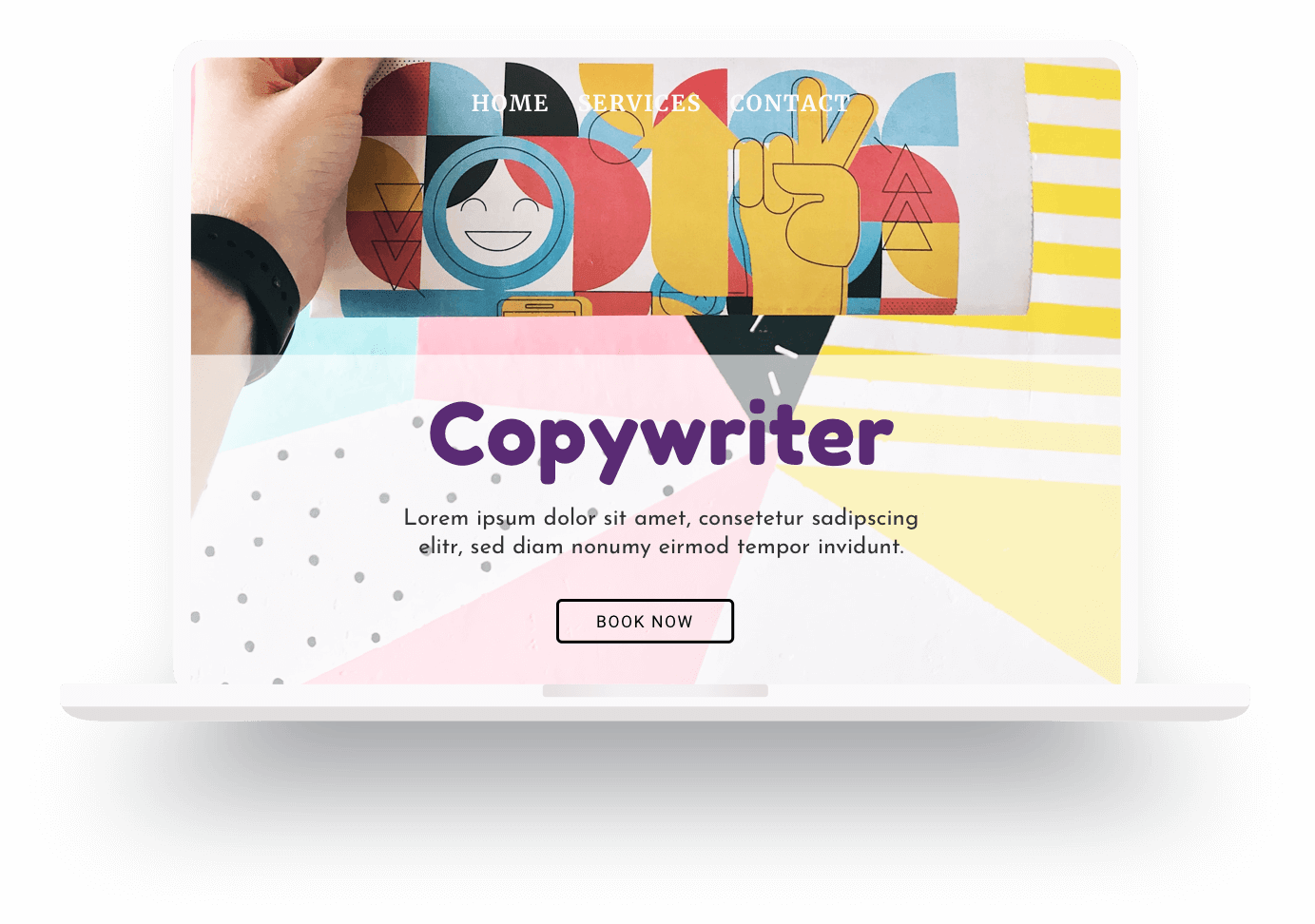 Example of a freelance copywriter website built with Jimdo