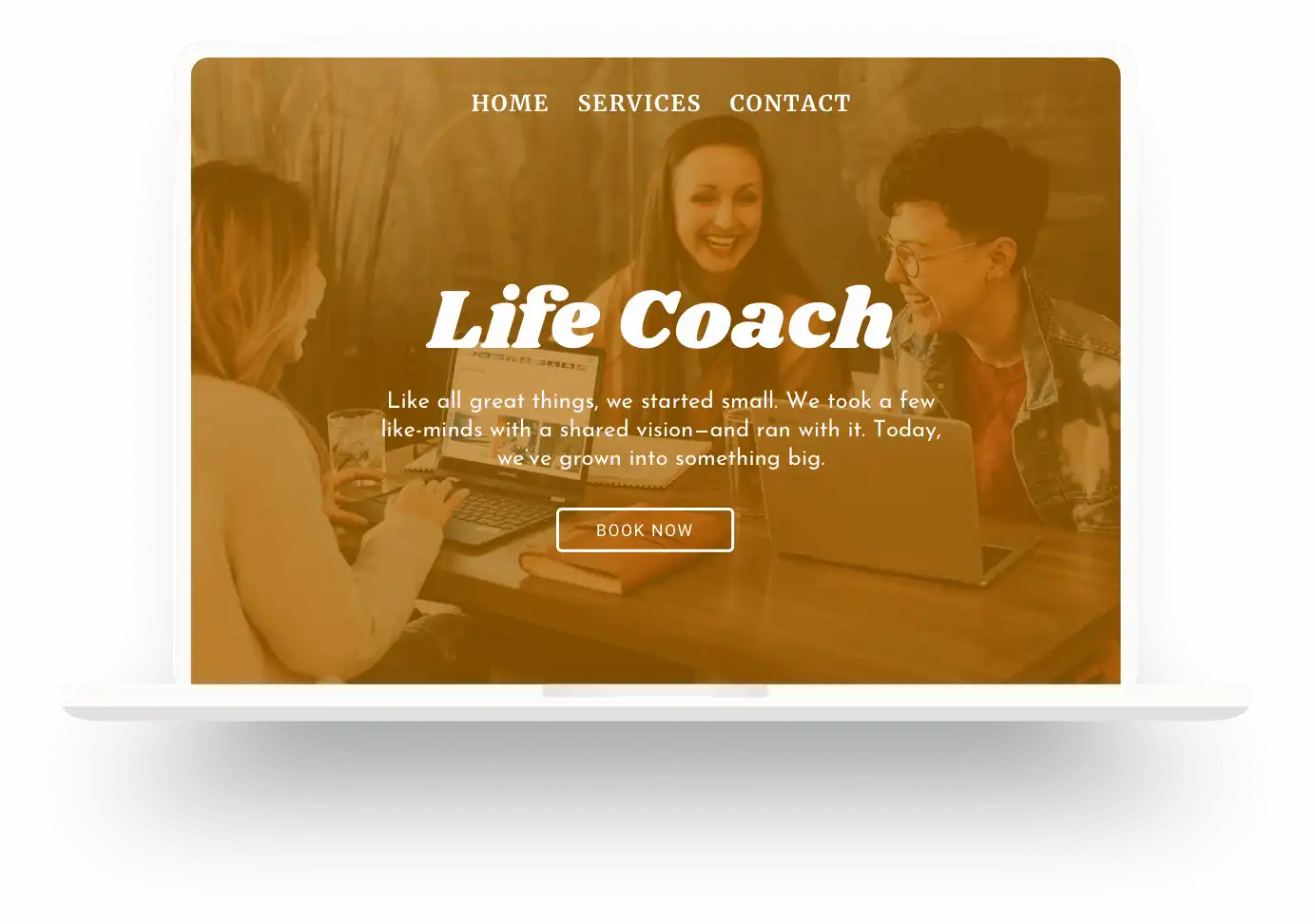 An example of a life coaching website built with Jimdo