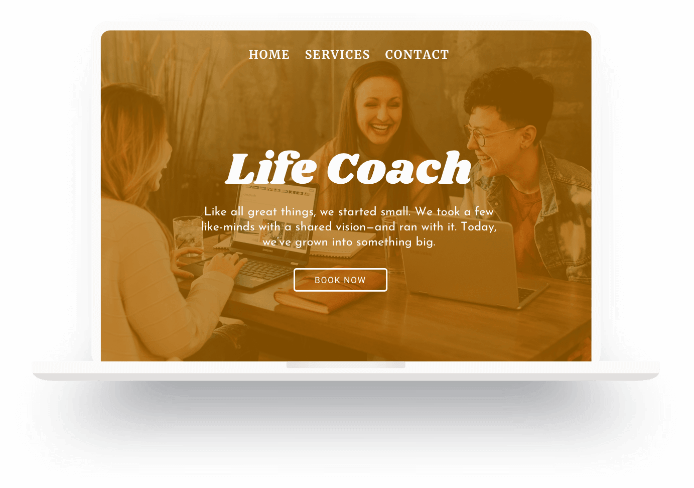 An example of a life coaching website built with Jimdo