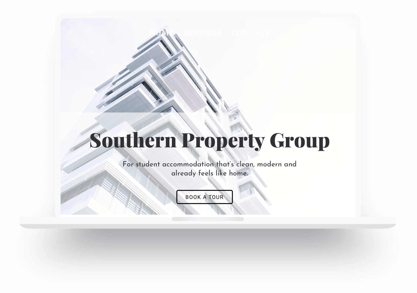 Example of a property group website built with Jimdo