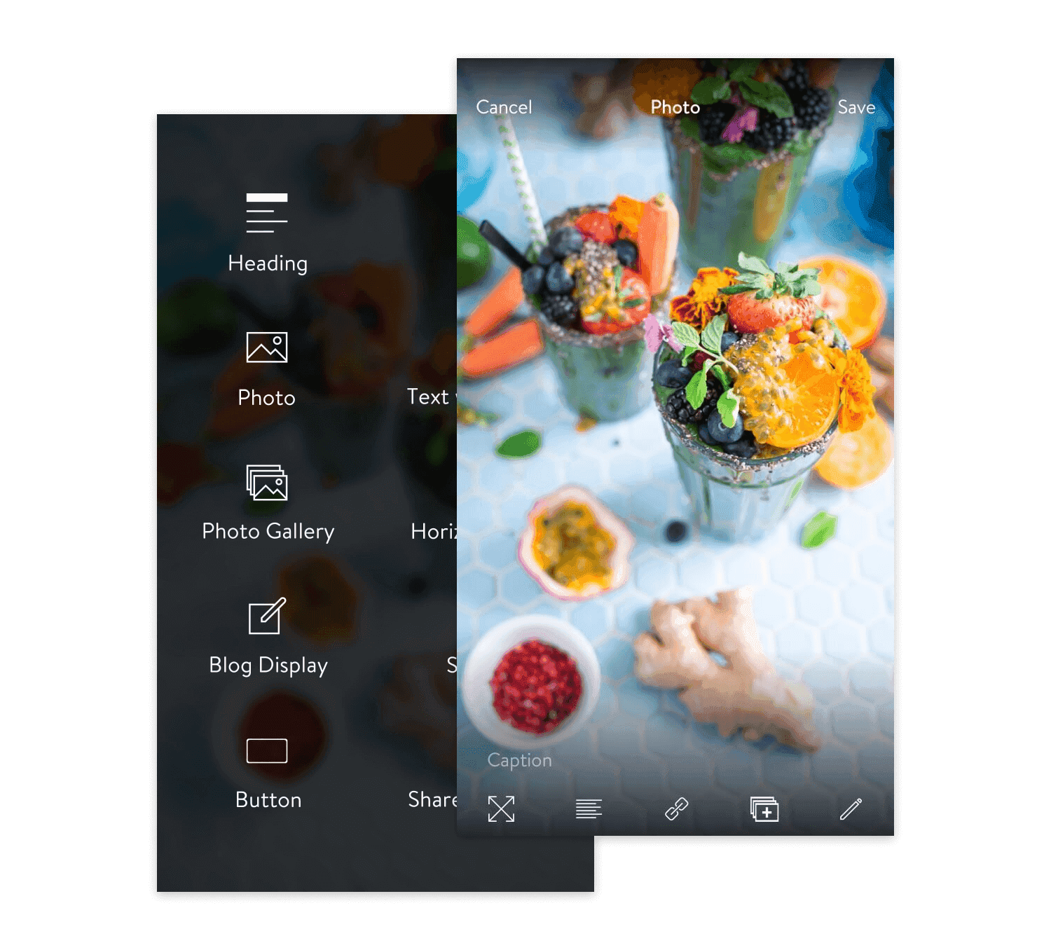 iOSアプリでコンテンツを選択するプレビュー�画像